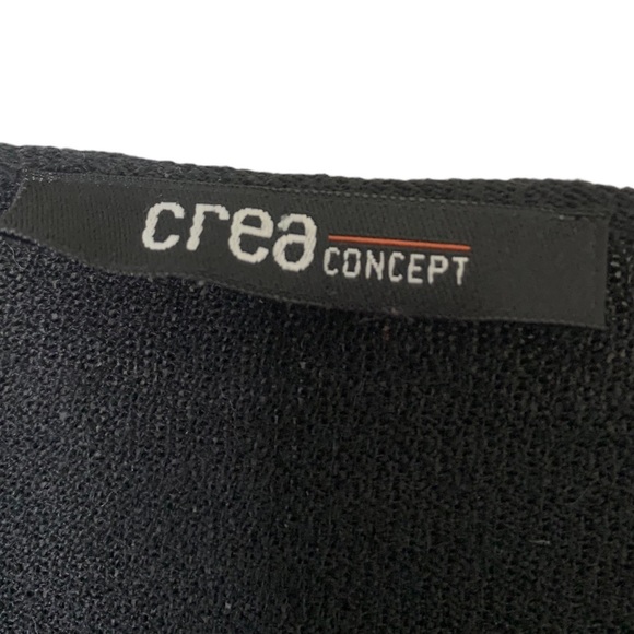 Crea Concept Black Minimalist Capsule Wardrobe Black Wool Blend Medium Top - Picture 3 of 4
